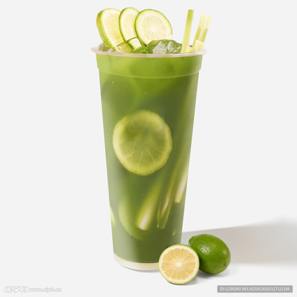 青柠抹茶饮品清新诱人