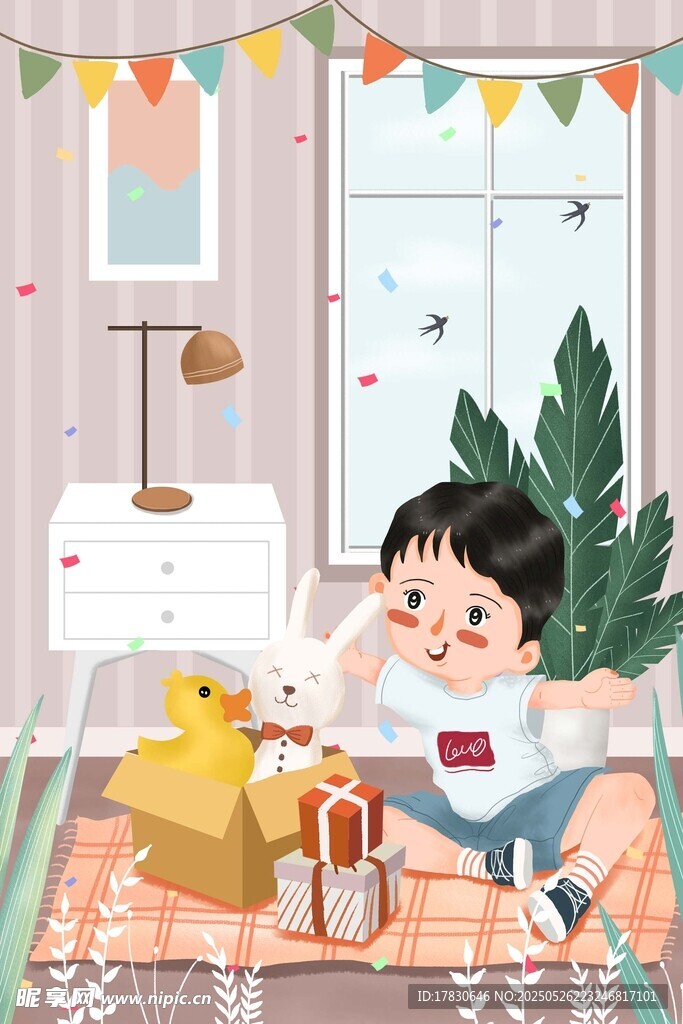 男孩惬意享受阅读时光