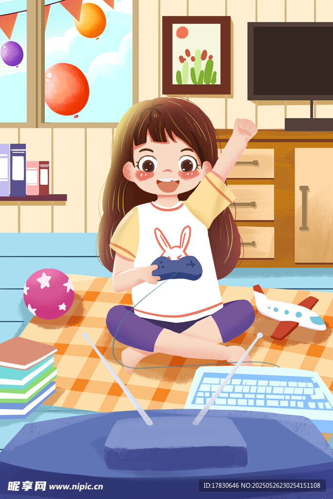 女孩惬意享受宅家阅读时光