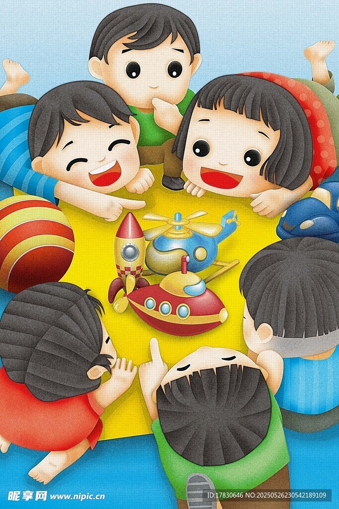 孩子们围坐共享欢乐时光