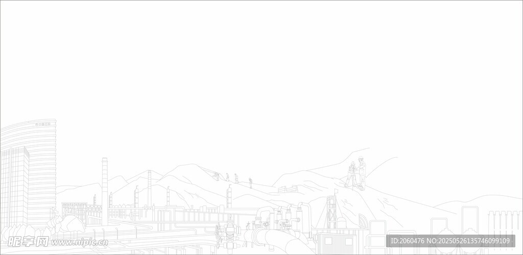 勘探石油机械线条
