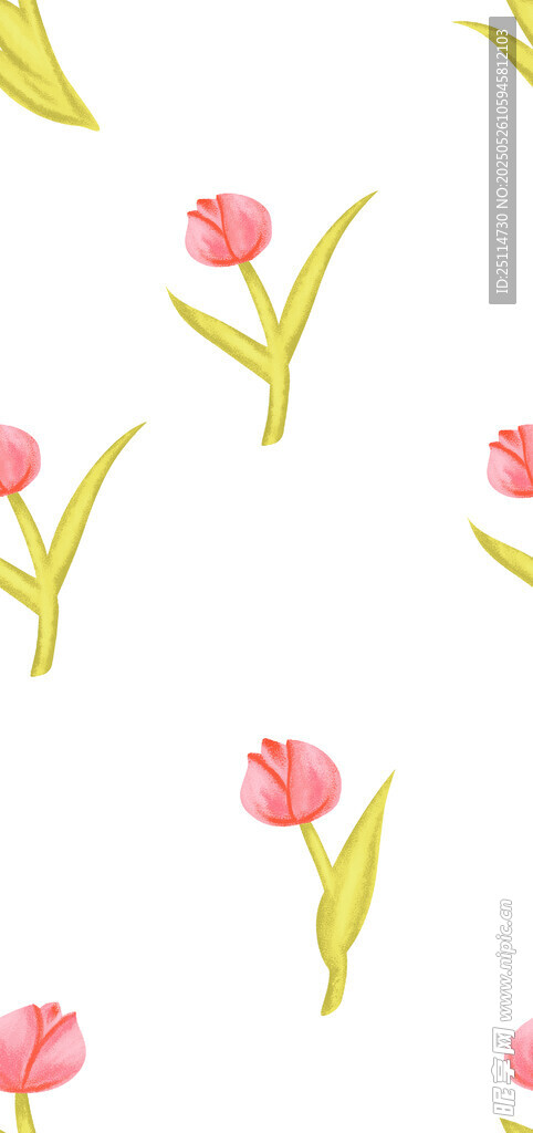 粉色郁金香花卉图案