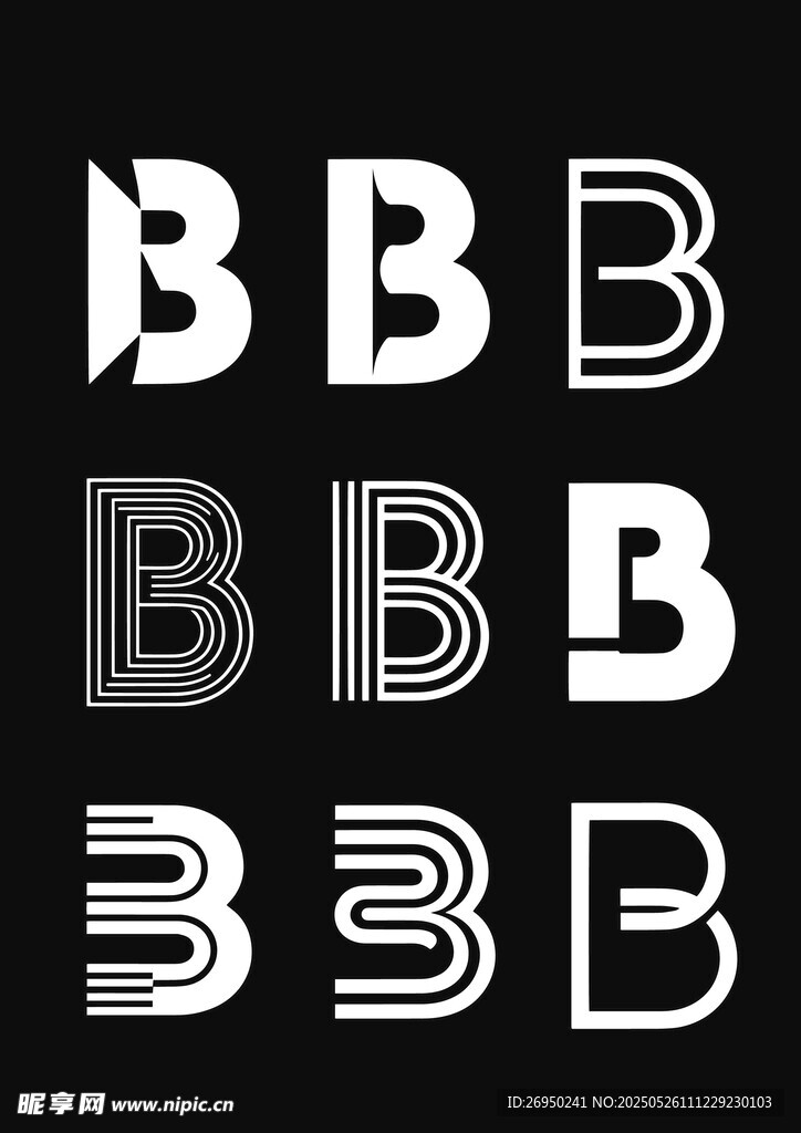 字母B英文字体设计