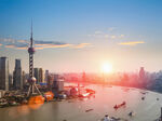 上海外滩日落城市美景