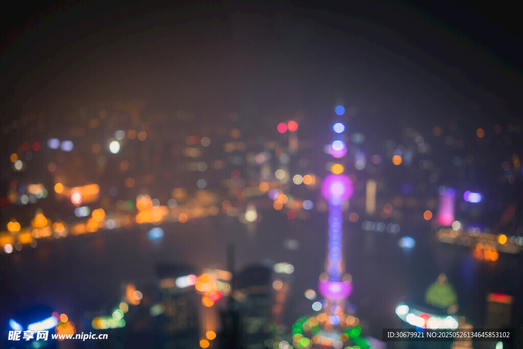 城市璀璨夜景俯瞰图
