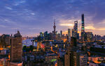 上海城市天际线璀璨夜景