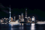 上海璀璨夜景城市天际线