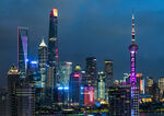 上海璀璨夜景摩天大楼群