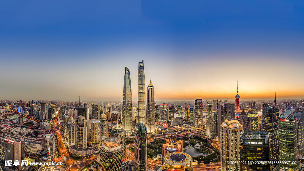 上海城市天际线壮丽景观