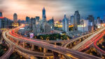 繁华都市立交桥夜景