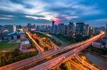城市黄昏立交桥绚丽景象