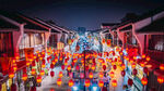 古街夜景灯火璀璨