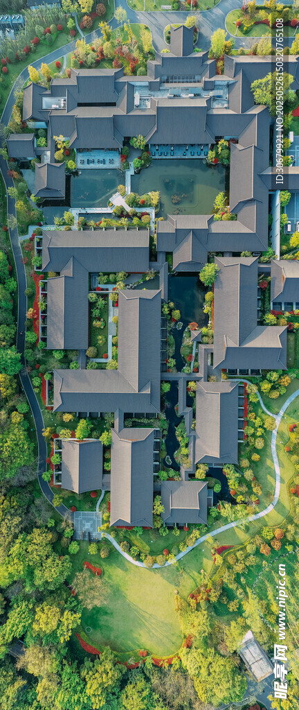现代风格住宅小区鸟瞰图