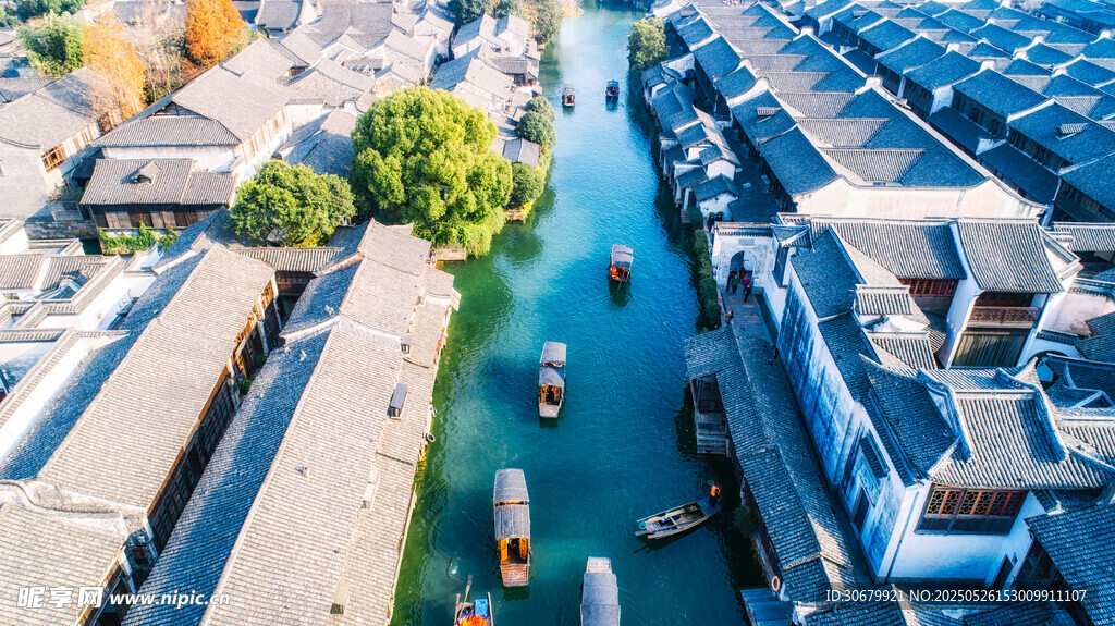 江南水乡俯瞰图