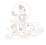 普贤菩萨卡通线描像