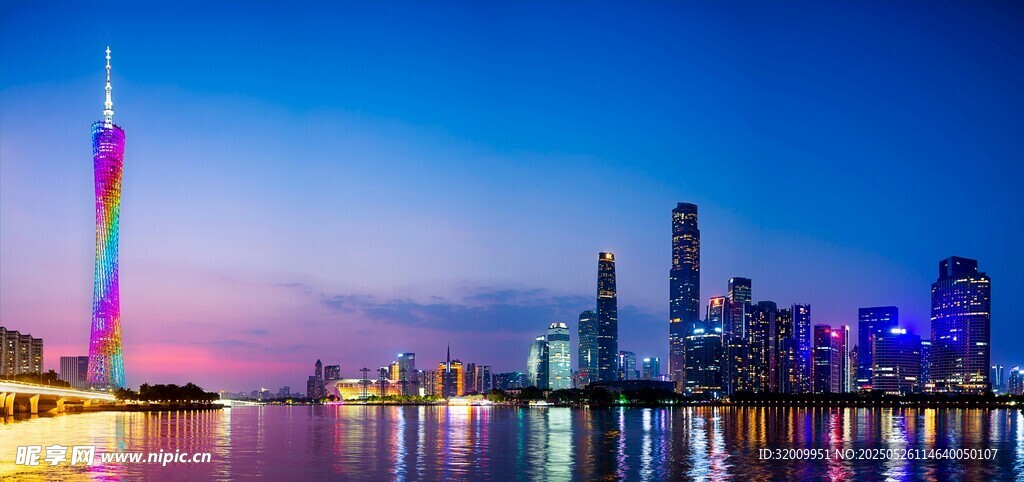 深圳绚丽夜景城市天际线