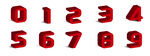 红色立体渐变数字