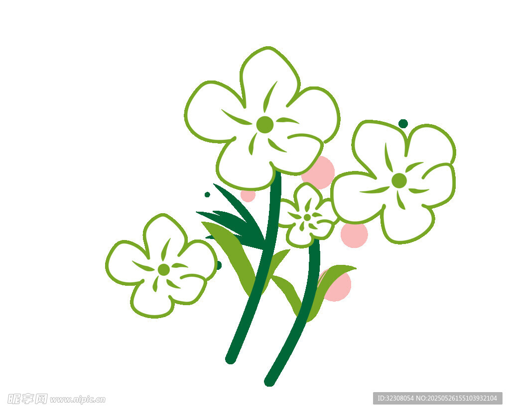 清新手绘花卉图案
