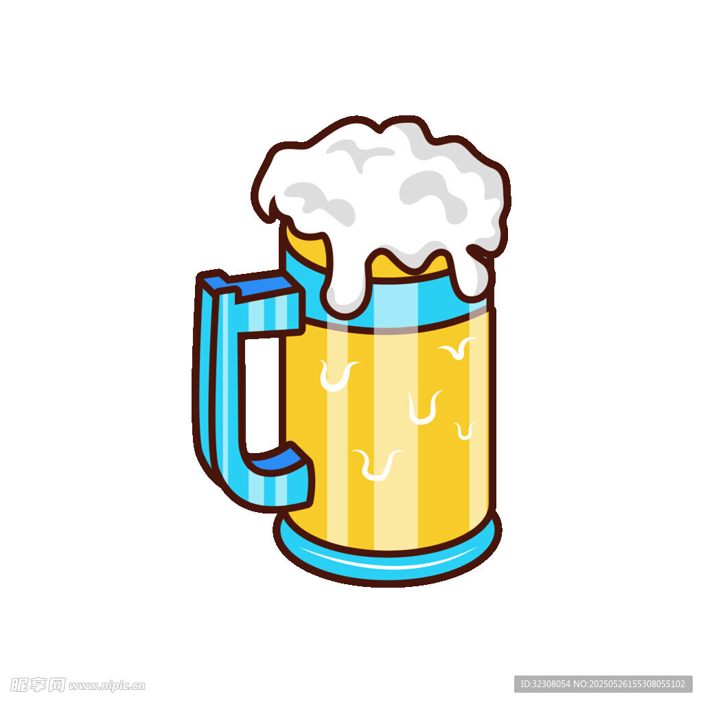 卡通风格啤酒杯插画