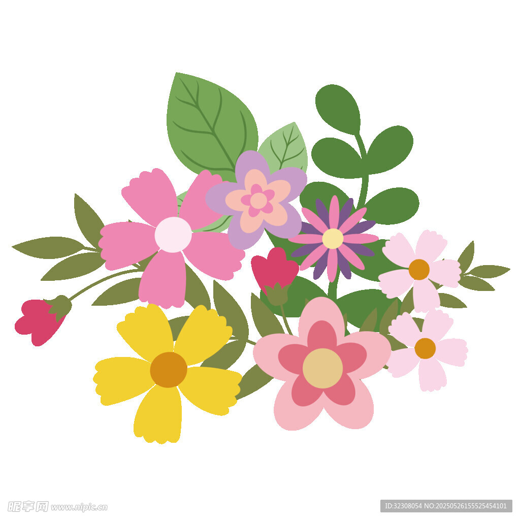 缤纷花卉插画