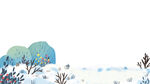 冬日雪景中的树木景观