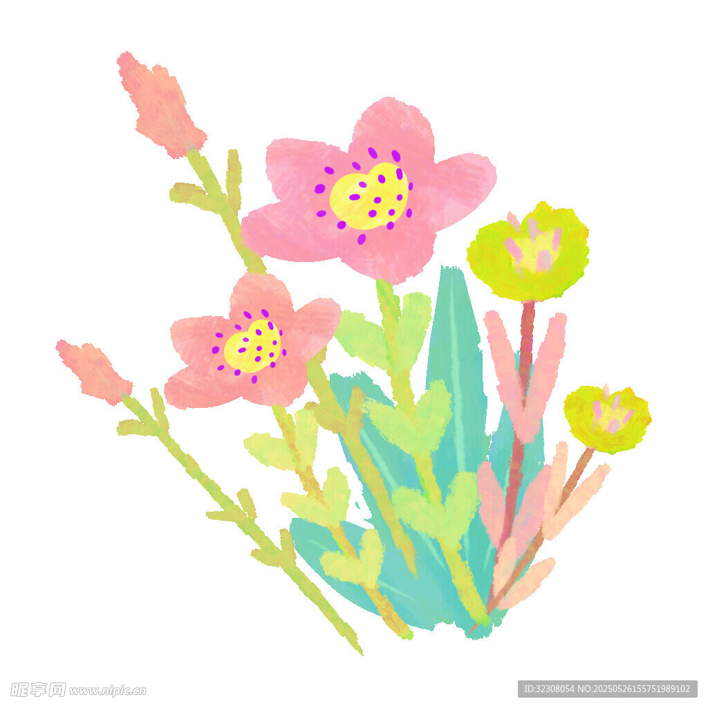 手绘清新花卉插画
