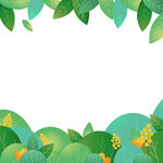 清新绿叶花卉边框背景图