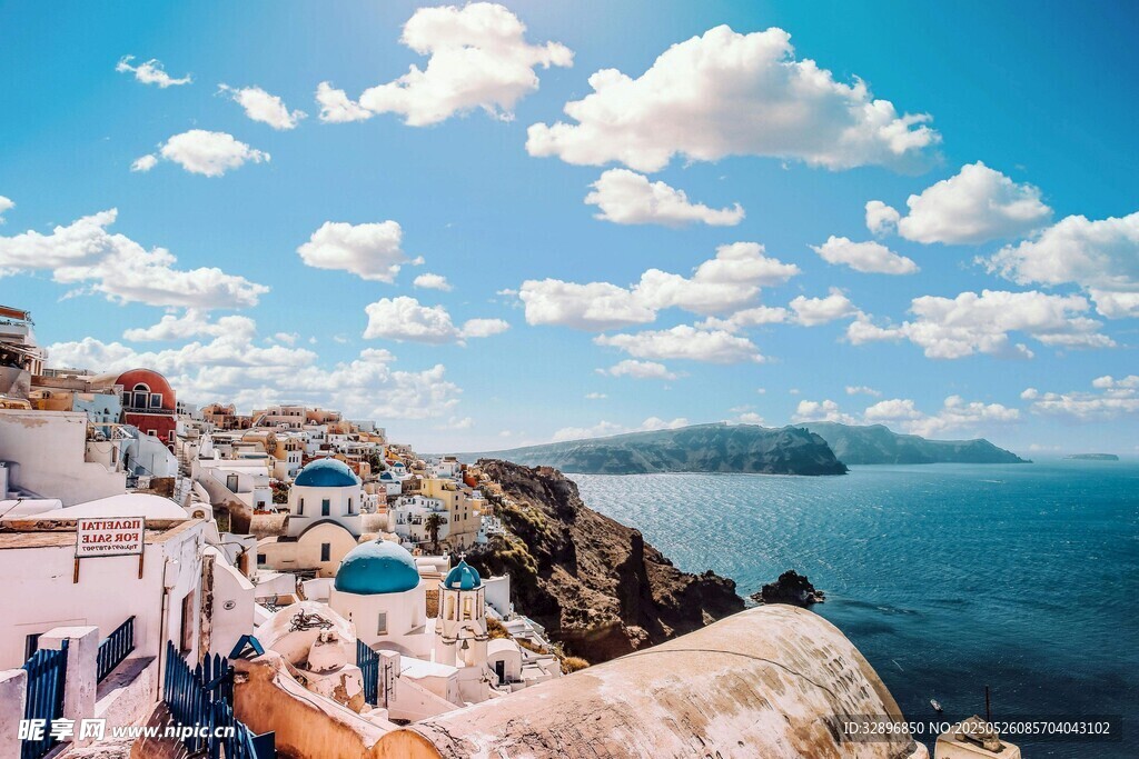 圣托里尼美丽海滨风景