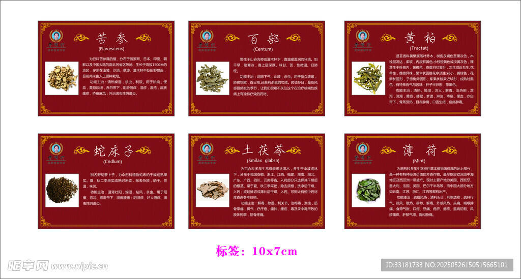 中药名片设计模板展示