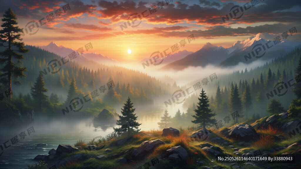 太阳能板  高山  雾  水面