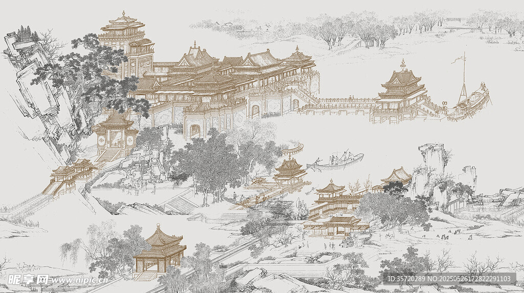 水墨山水风景图