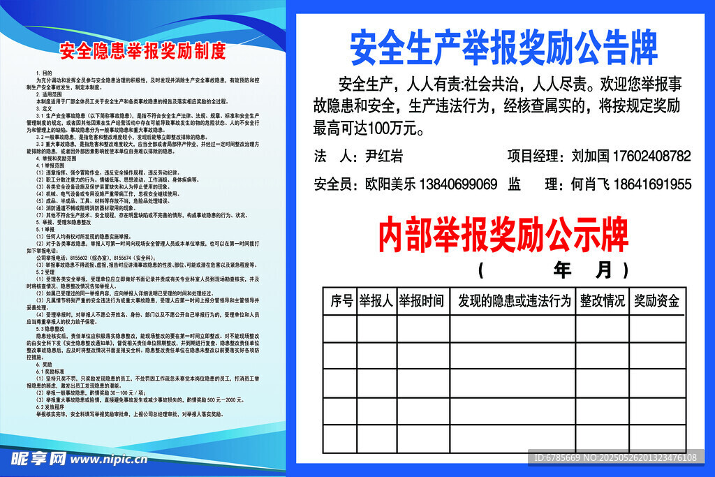 安全生产制度公告栏
