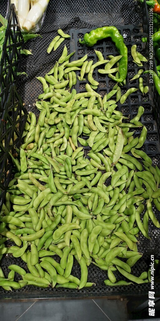 新鲜翠绿的豆角蔬菜
