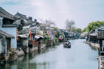 江南水乡古巷河道美景