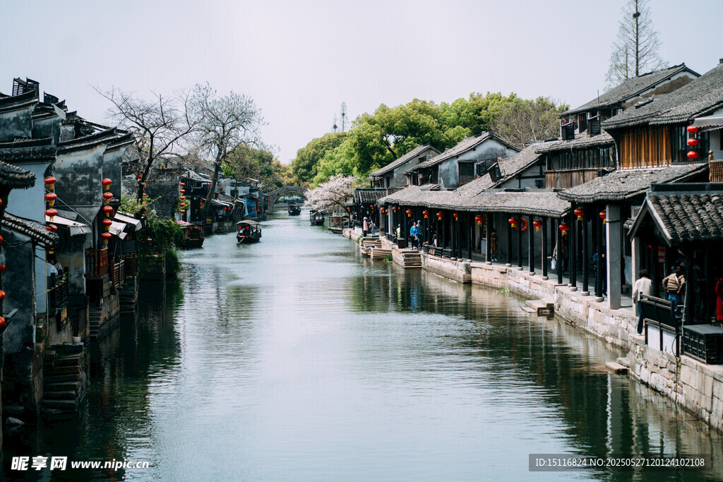江南水乡古巷河道美景