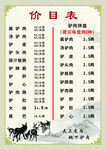 菜单菜谱价目表