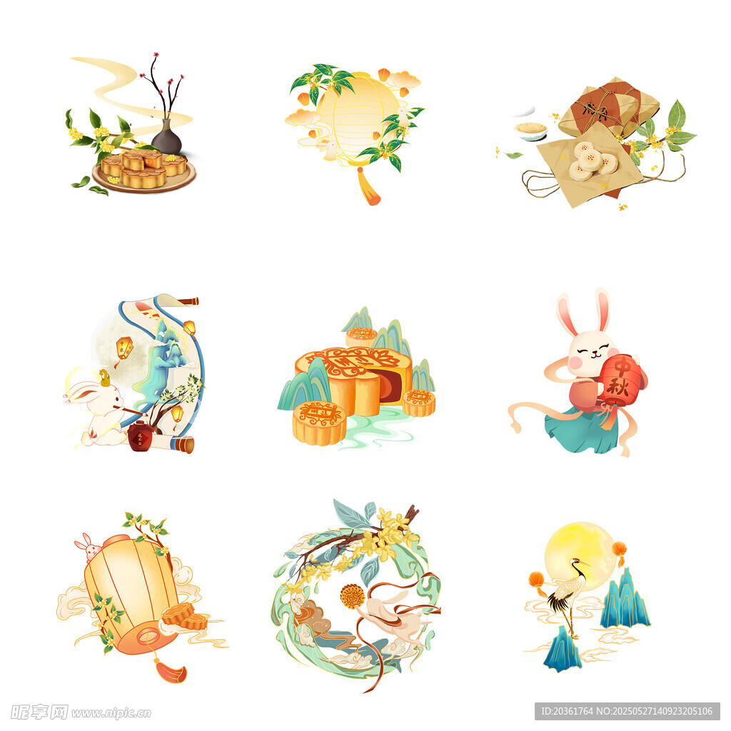 传统节日插画元素集合
