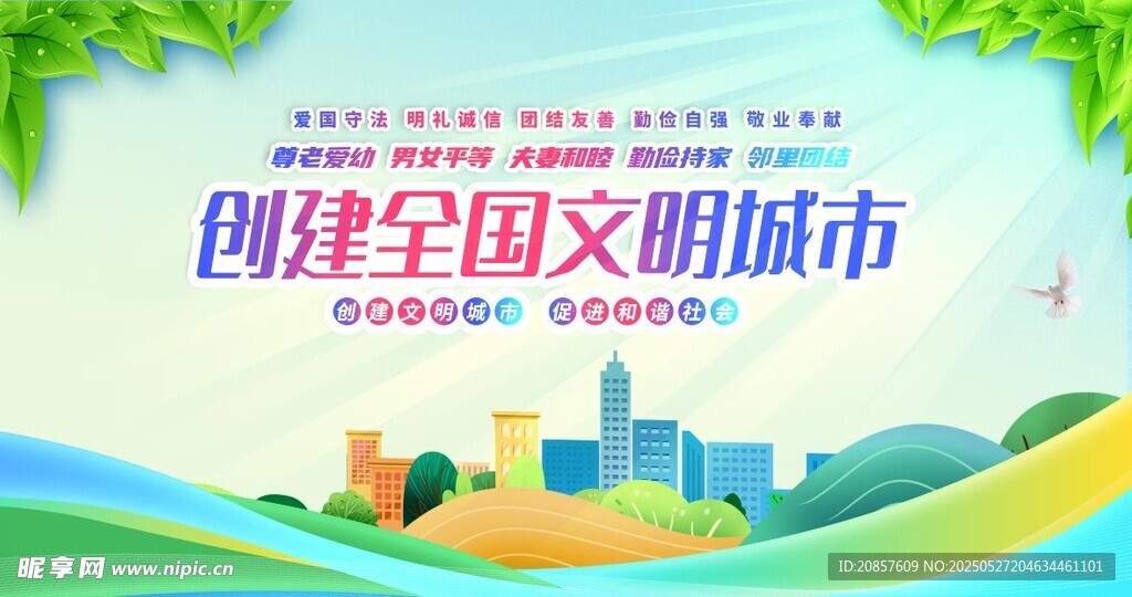 创建全国文明城市宣传图