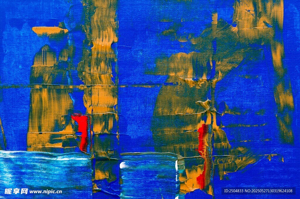 蓝色调抽象艺术画作