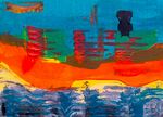 抽象海景油画艺术作品