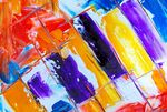 多彩颜料块艺术画面展示