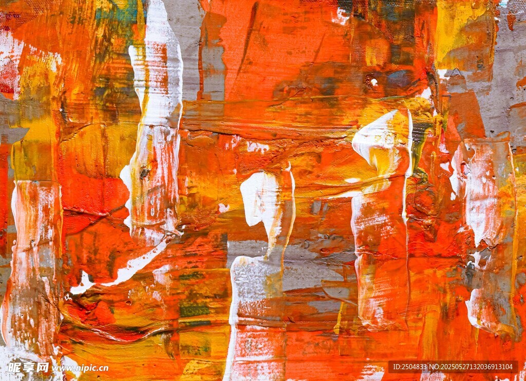 抽象橙调油画艺术作品