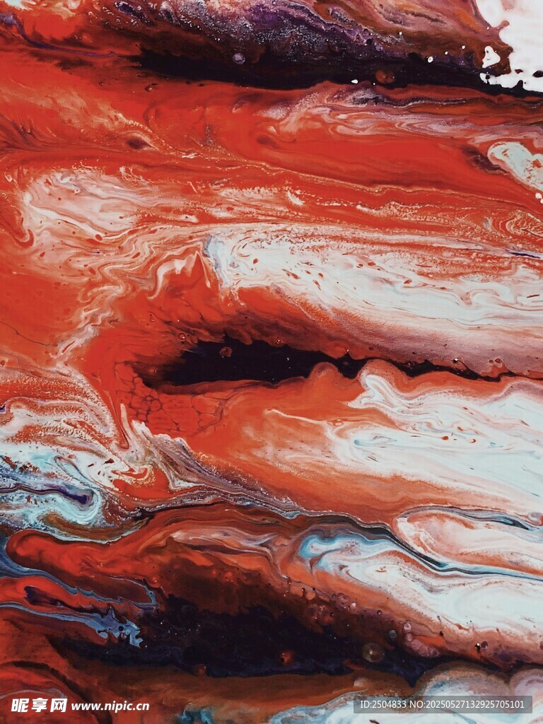 梦幻红色流体纹理画面