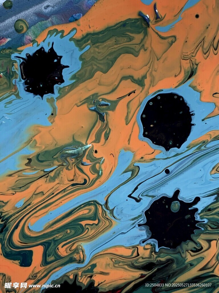 抽象多彩墨渍艺术图案