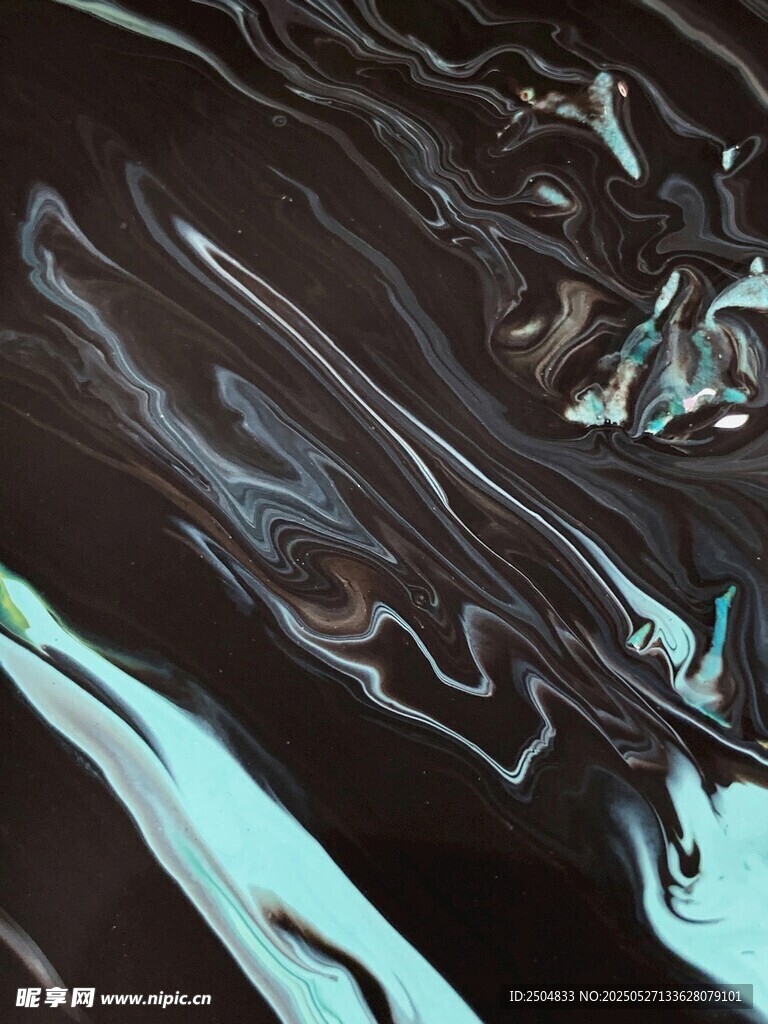 蓝黑流体艺术纹理图案