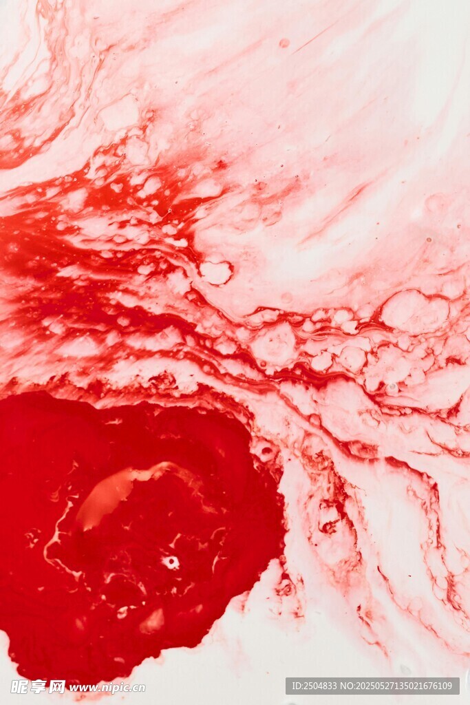 红色水墨抽象艺术画面