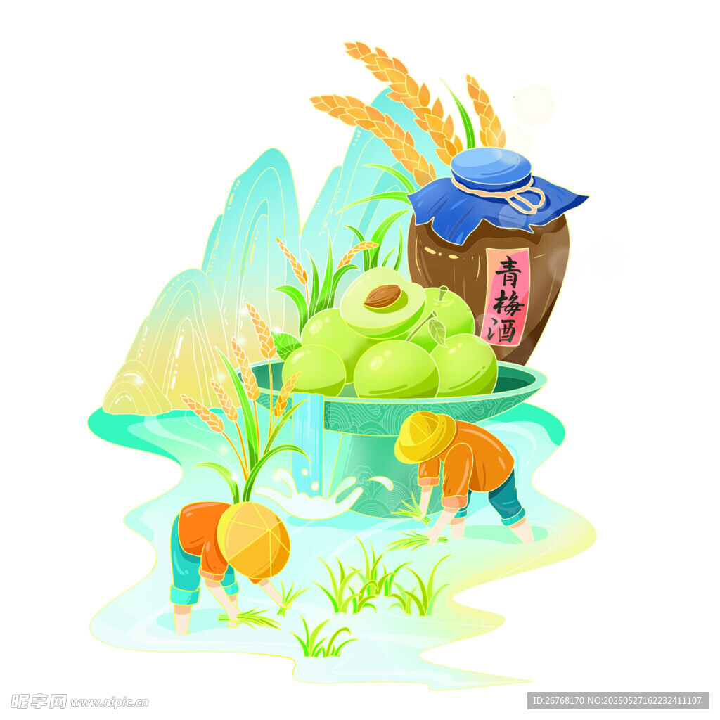 农民播种芒种节气