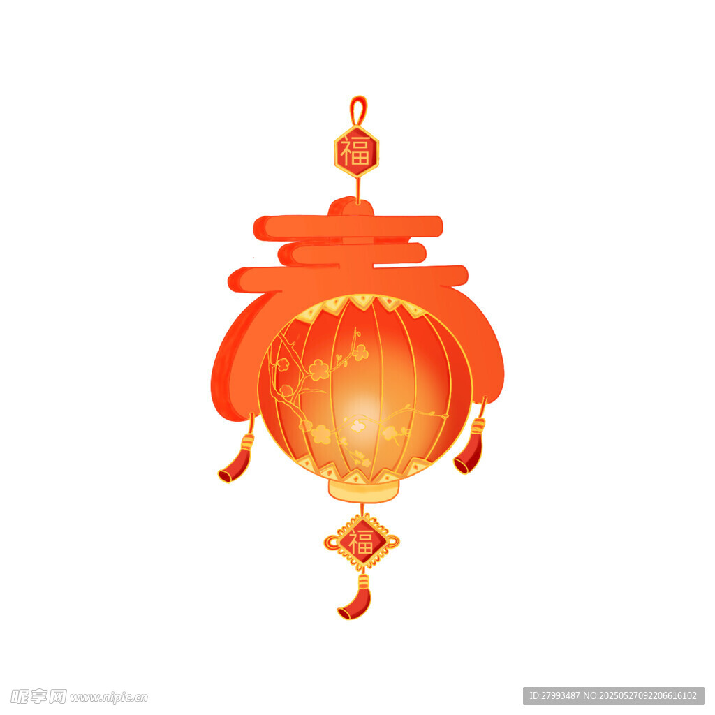 中式传统红色灯笼装饰