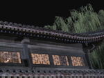 中式古建筑夜景窗棂