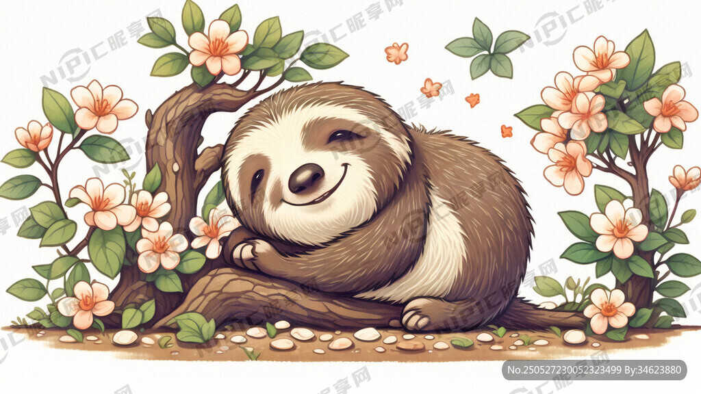 可爱的卡通树懒图